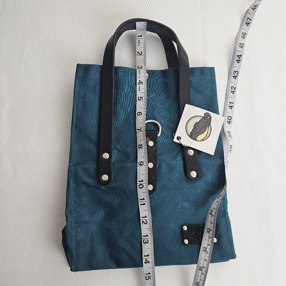 Miss Babs x Blue Spring Craft Waxed Canvas Tote No. 2 “On The Go” Teal Bag - Picture 10 of 16